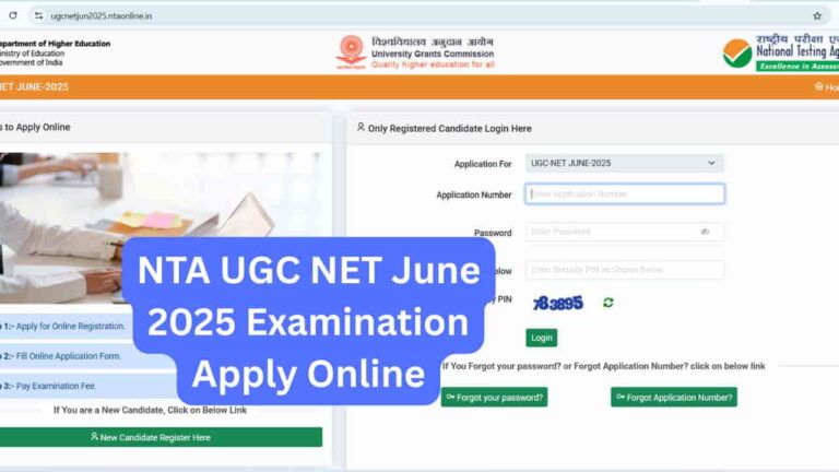 NTA UGC NET June 2025 Examination Apply Online
