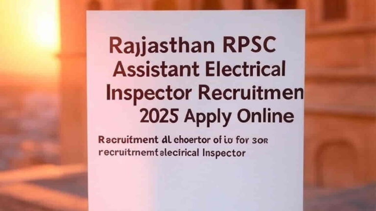 Rajasthan RPSC Assistant Electrical Inspector Recruitment 2025
