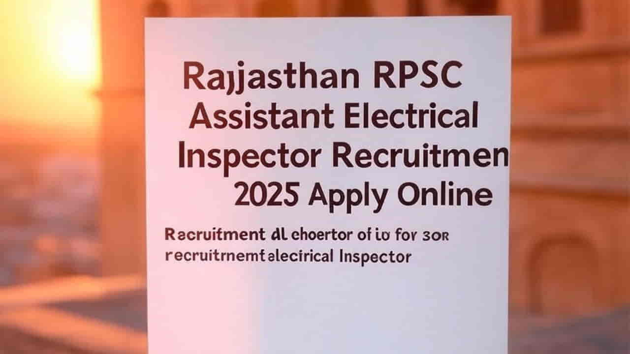 Rajasthan RPSC Assistant Electrical Inspector Recruitment 2025